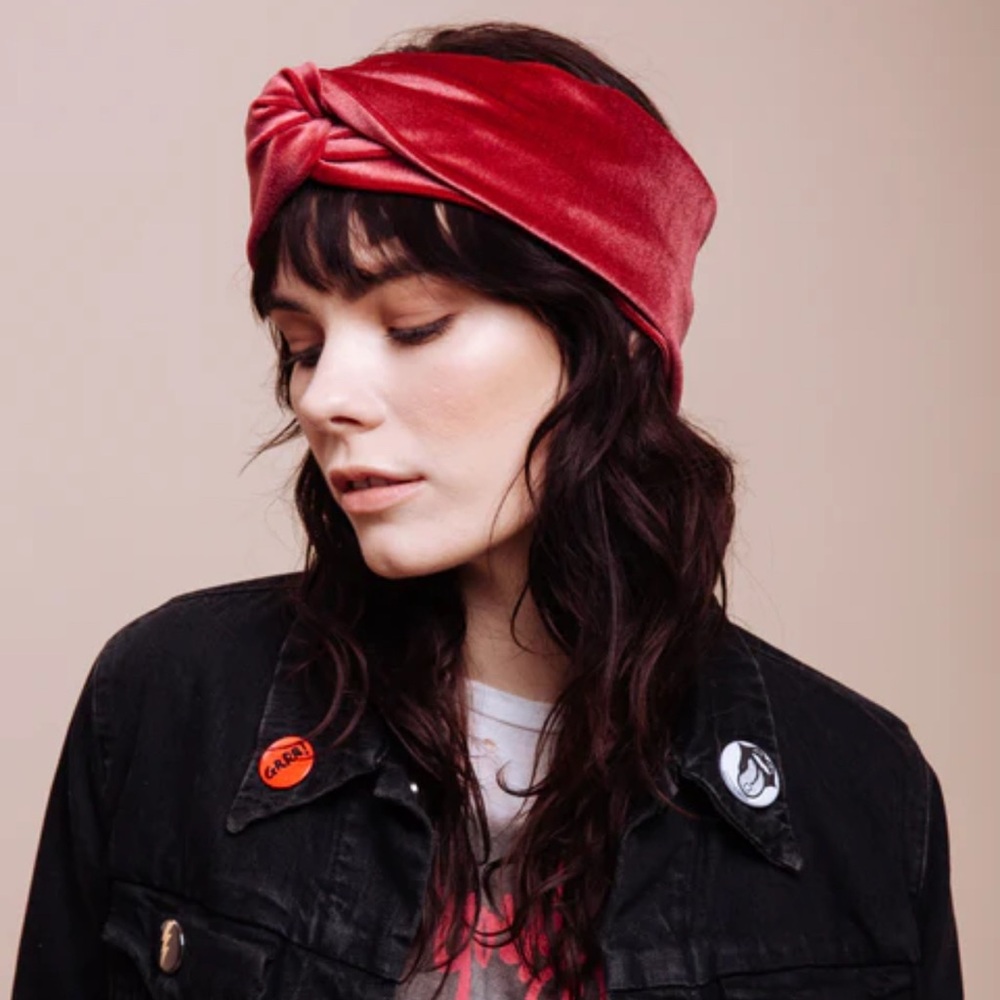 Red Velvet Turban Headband